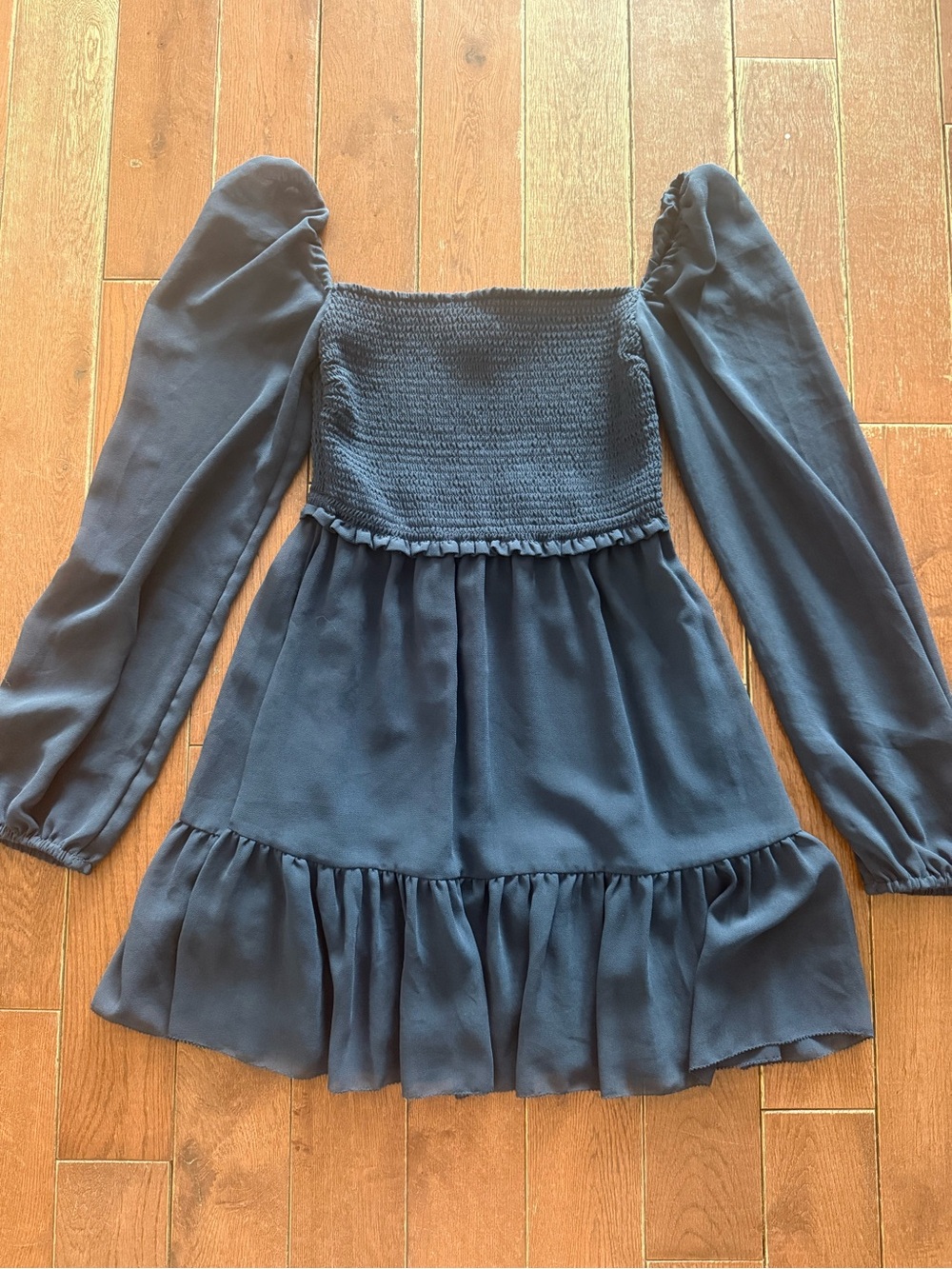 Wilfred tempest dress longsleeve chiffon - navy - XXS